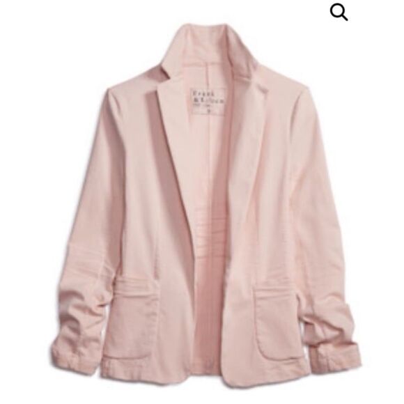 Frank & Eileen Dublin Italian Performance Denim Blazer Jacket in Pink Size XS - Picture 3 of 8